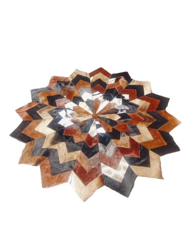 African Animal Hide Flower Shape Area Rug - 1.6m